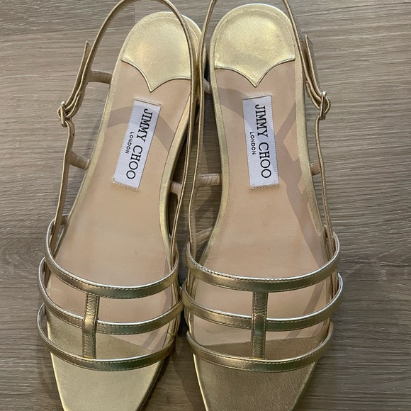 New Jimmy choo Gold sandal 40